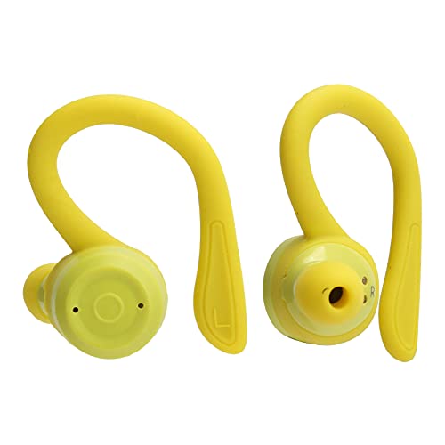 Bluetooth Ohrbügel Kopfhörer,rutschfeste Silikon Ohrbügel mit Ladebox,Wireless Sports In-Ear Headset für Mobiltelefone und Laptops(Vitalität Gelb) von CCYLEZ