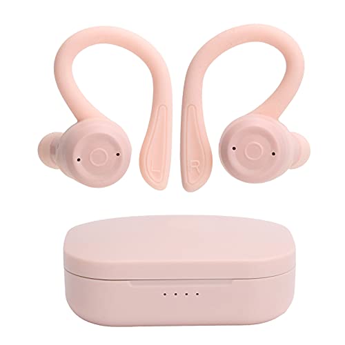 Bluetooth Ohrbügel Kopfhörer,rutschfeste Silikon Ohrbügel mit Ladebox,Wireless Sports In-Ear Headset für Mobiltelefone und Laptops(Wolkenpulver) von CCYLEZ