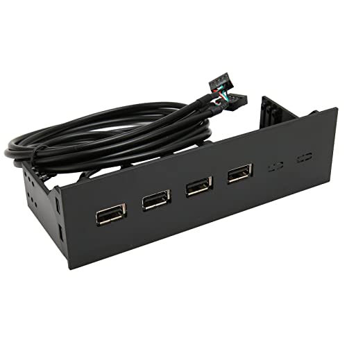 CCYLEZ 5,25 Zoll USB 2.0 Hub Front Panel, Multifunktion Ale 4 Anschlüsse 19pin Optisches Laufwerk Frontplatte für 5,25 Zoll PC Computer Gehäuse Diskette Bucht, mit USB-Ports von CCYLEZ