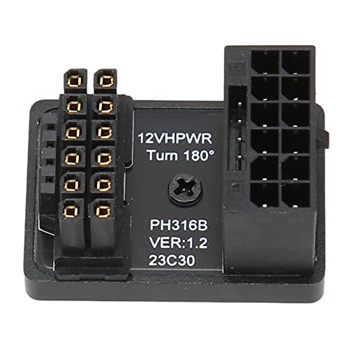 CCYLEZ ATX 16-Pin-Stecker auf 16-Pin-Buchse, 180-Grad-Winkeladapter, Grafikkarten-Stromanschluss 12 V PCIe5.0 HPWR GPU U-Drehwinkel-Anschluss für PC für Grafikkarte (Silber) von CCYLEZ