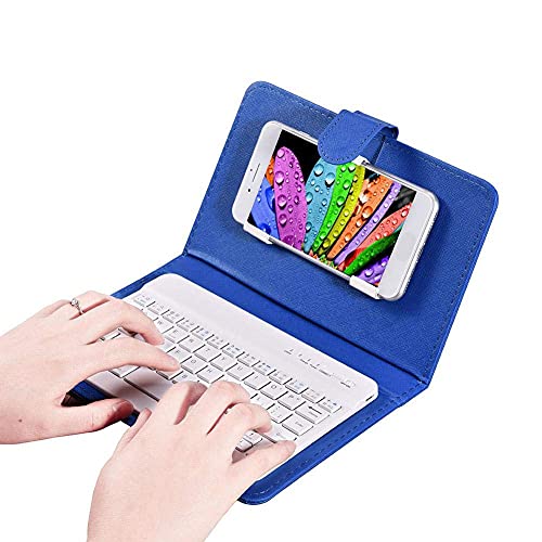 CCYLEZ Drahtlose Bluetooth Tastaturhülle, abnehmbare universelle Bluetooth Tastatur mit Flip Case Abdeckung, Tablet Tastaturhülle für Android, Windows, iOS(Blau) von CCYLEZ