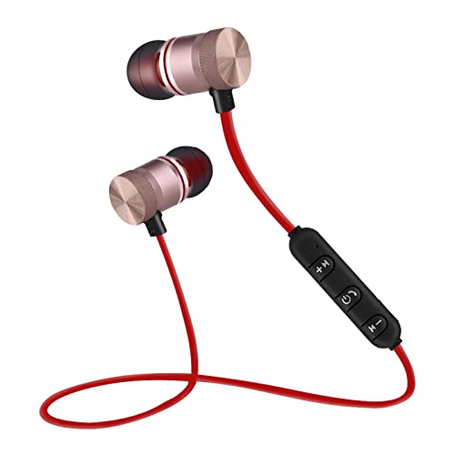 CCYLEZ Drahtlose Kopfhörer mit Magneten, Stereo Bluetooth Kopfhörer mit Weichem Gummi, Ergonomisches Design Sport Ohrhörer für IOS OS für das Laufen Im Fitnessstudio(Gold) von CCYLEZ