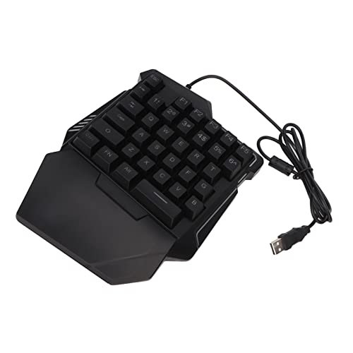 CCYLEZ Einhändige Kabelgebundene Gaming-Tastatur, 35 Tasten, Einzelne LED, Leuchtende Kleine Tastatur, Ergonomisches Design, Bunt, RGB-Hintergrundbeleuchtung, Professionelle von CCYLEZ