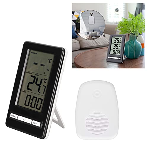 CCYLEZ Elektronisch Thermometer, Home Digitalthermometer, Drahtloses Digitale Wetterstation, mit Uhranzeige, LCD Bildschirm, einem Tragbaren Sender, für Indoor, Outdoor von CCYLEZ