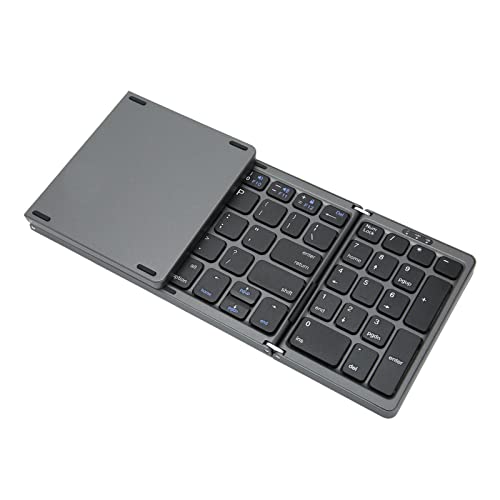 CCYLEZ Faltbare schnurlose Tastatur mit 81 Tasten, Multi-Gerät, Multi-System-kompatibel, tragbare Taschen-Tastatur mit Zifferntaste, für Windows iOS, Andro, Tablet, PC, Smartphone, Synchronisierung von CCYLEZ