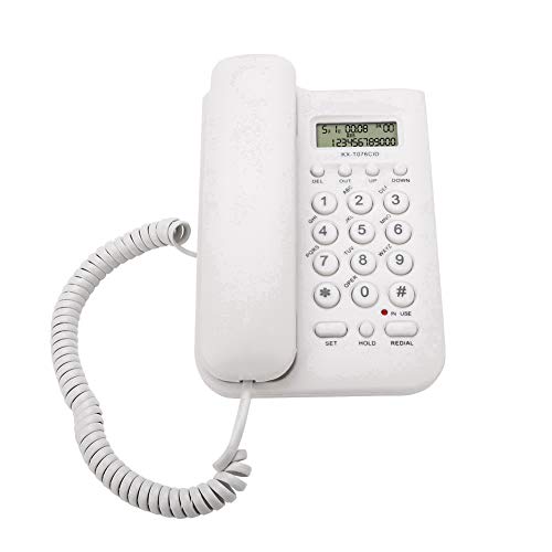 CCYLEZ Festnetztelefon, Schnurgebundenes Basistelefon, Kabelgebundenes Tischtelefon, Telefon mit Großen Tasten, mit Wahlwiederholungsfunktion und Display, für Büro, Zuhause und Hotel(Weiß) von CCYLEZ