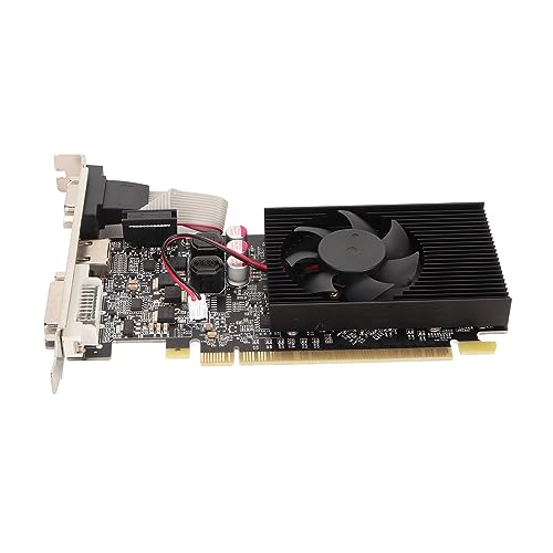 CCYLEZ GT730 2 GB GDDR3-Grafikkarte, 64-Bit-PCI-Express 2.0-Einzellüfter, Schnell Kühlende Gaming-Grafikkarte mit DVI-, VGA- und HD-Multimedia-Schnittstellen von CCYLEZ