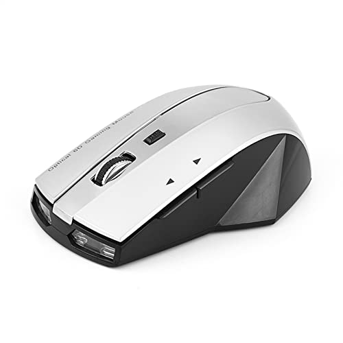 CCYLEZ Gaming-Maus mit Ladestation, 2,4 G wiederaufladbar, kabellos, optische Maus, 3 Anschlüsse, USB-Hub, Grau von CCYLEZ