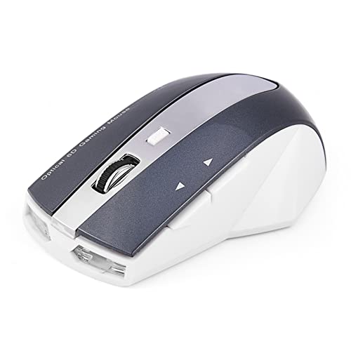 CCYLEZ Gaming-Maus mit Ladestation, 2,4 G wiederaufladbar, kabellos, optische Maus, 3 Anschlüsse, USB-Hub (Silber) von CCYLEZ