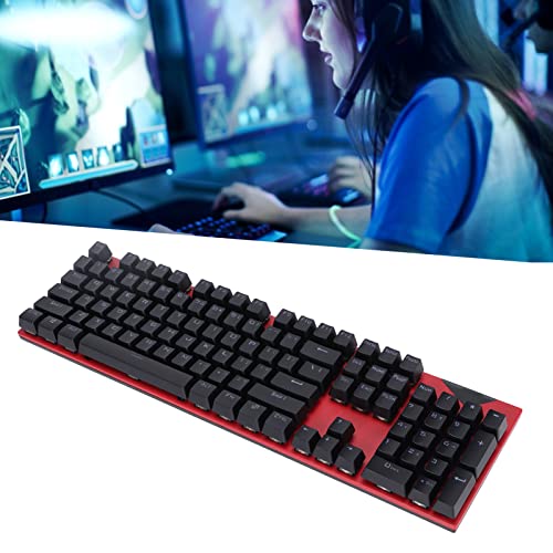 CCYLEZ Gaming-Tastatur mit 104 Tasten, mit Hot-Swap-Schalter, kabelgebunden, mechanische Tastatur, Hintergrundbeleuchtung, 20 Lichtmodi, ergonomische USB-Tastatur (rot) von CCYLEZ