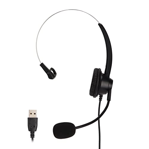 CCYLEZ H360D USB Einohr Business Headset, Monaurales Büro Headset mit Rauschunterdrückung und Mikrofon, Schwarze Einseitige Kopfhörer für USB Schnittstelle von CCYLEZ
