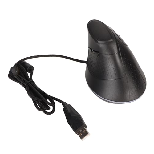 CCYLEZ Kabelgebundene Vertikale Maus mit Einstellbarer DPI, 7 Programmierbaren Tasten, RGB Beleuchtung, Kompatibel mit, Mac und (Black) von CCYLEZ