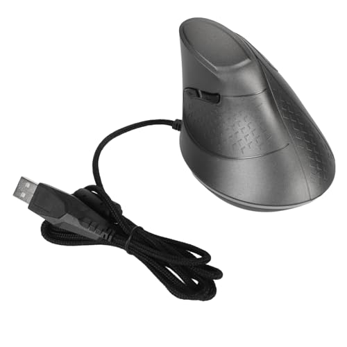 CCYLEZ Kabelgebundene Vertikale Maus mit Einstellbarer DPI, 7 Programmierbaren Tasten, RGB Beleuchtung, Kompatibel mit, Mac und (Grey) von CCYLEZ