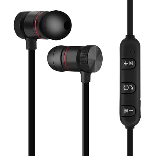 CCYLEZ Kabellose -Kopfhörer, Magnetische Ohrhörer mit Mikrofon, 3 Stunden Spielzeit, Nackenbügel-Design, für Telefon, IOS-Tablet (Black) von CCYLEZ