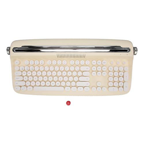 CCYLEZ Kabellose Schreibmaschinentastatur, Tragbare 104-Tasten-BT5.0-Tastatur, Retro-Stil, Integrierte Ständer-Tablet-Tastatur für Smartphone-Laptop-PC (Gelb) von CCYLEZ