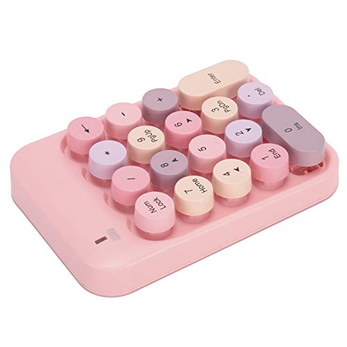 CCYLEZ Kabellose numerische Tastatur, 2,4 G, tragbare numerische Tastatur mit Schokoladen-Tastenkappe, AK18 2,4 G, ergonomisches Design, kabellose Tastatur für Spielrichtungsumschaltung (Rosa) von CCYLEZ
