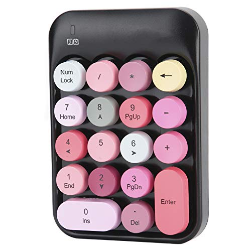CCYLEZ Kabellose numerische Tastatur, 2,4 G tragbare numerische Tastatur mit Schokoladen-Tastenkappe, AK18 2,4 G ergonomisches Design, kabellose Tastatur für Spielrichtungsumschaltung (Schwarz) von CCYLEZ