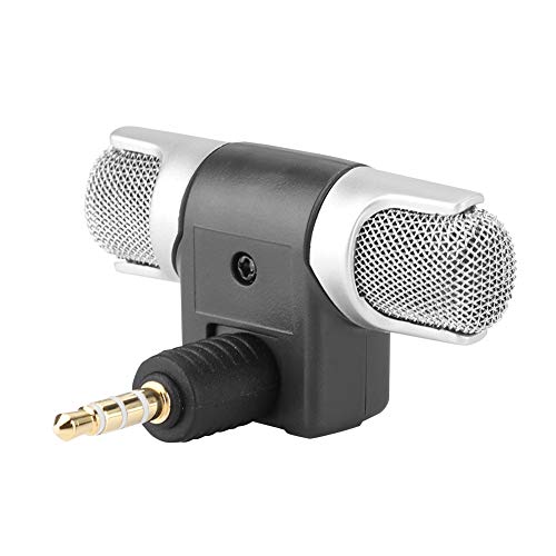 CCYLEZ Kompaktes Perfektes Stereo-Mikrofon mit Drahtloser Konnektivität, 3,5-mm-Mikrofon, Digitales Stereo-Mikrofon, Verstellbarer Winkel für Mobiltelefone, PC und Rekorder von CCYLEZ
