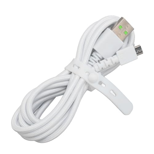 CCYLEZ Ladekabel für Naga Pro-Maus, 1,5 M Langes USB-Schnellladen, Langlebiges Metall, Nylon, Maus-Ladekabel Zum Austausch (White) von CCYLEZ