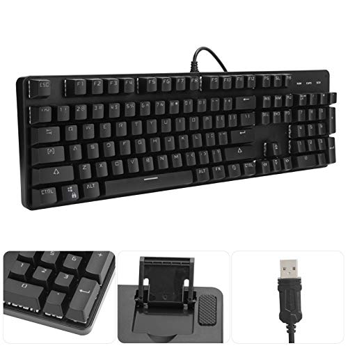 CCYLEZ Mechanische Tastatur mit 104 Tasten, blauer Schalter, RGB-Beleuchtung, Hybrid-Gaming-Tastatur, Computerzubehör für Gaming (schwarz) von CCYLEZ