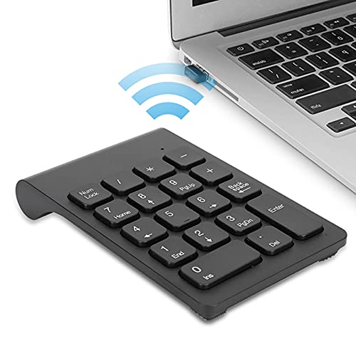 CCYLEZ Mini-Tastatur, kabellos, Ziffernblock, volle Größe, 18 Tasten, 2,4 G, USB, ergonomisch, leicht, PC, Computer, USB-Nummernblock, für Laptop, Desktop, Computer, PC (schwarz) von CCYLEZ