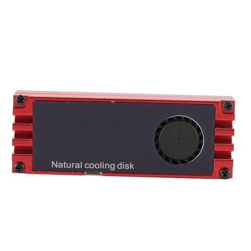 CCYLEZ NVMe M.2-Kühlkörper mit Temperaturanzeige, Aluminium-SSD-Kühler mit Zwei Thermischen Silikonpads (Rot) von CCYLEZ