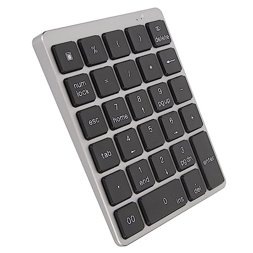 CCYLEZ Numerische Tastatur mit 28 Tasten, Mini-Finanzbuchhaltung, BT, erweiterter kabelgebundener Ziffernblock, USB-wiederaufladbar, Aluminium-Ziffernblock, platzsparend (Nr. 1) von CCYLEZ