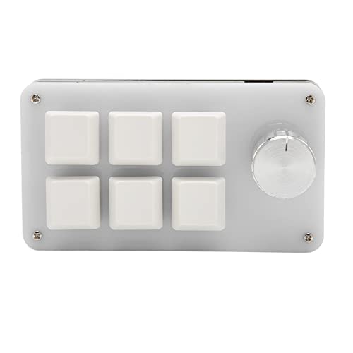 CCYLEZ Programmierbare Tastatur Tragbar, Einhandtastatur Makro Tragbar, Mechanische Gaming-Tastatur USB mit Knopffunktion für OS, Windows (Weiss) von CCYLEZ