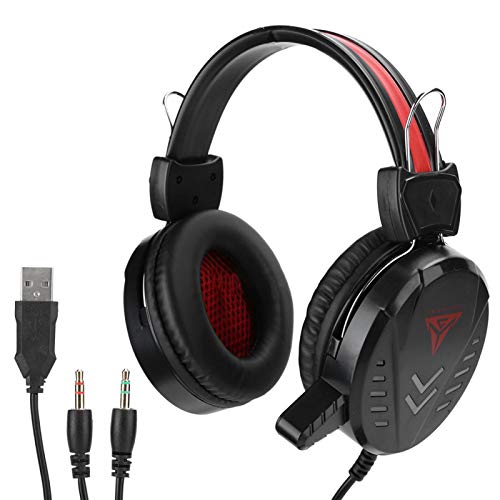 CCYLEZ RGB-Gaming-Headset, 3,5-mm-USB-Kabelkopfhörer mit Mikrofon, Headset mit Geräuschunterdrückung, Over-Ear-Kopfhörer für PS4, PC, Laptop von CCYLEZ