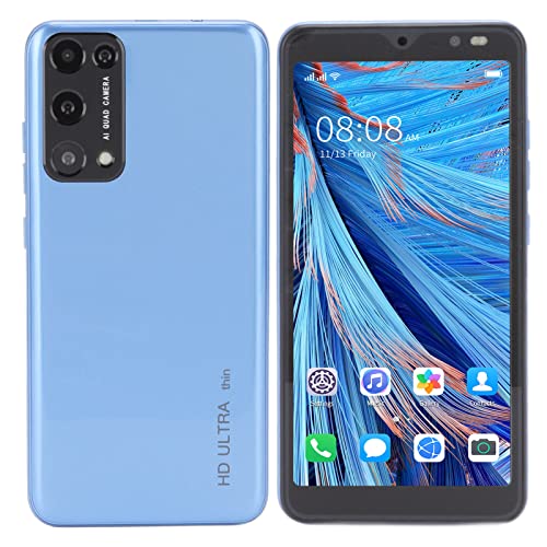 CCYLEZ Rino8 Pro Smartphone, Android 6.0 Unlocked Cell Phone, mit 5.45in HD+ Bildschirm, 3G, Dual SIM, 2MP + 5MP, 2200mAh, Face ID, BT, FM, WiFi - Blau von CCYLEZ