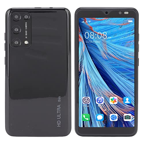CCYLEZ Rino8 Pro Smartphone, Android 6.0 Unlocked Cell Phone, mit 5.45in HD+ Bildschirm, 3G, Dual SIM, 2MP + 5MP, 2200mAh, Face ID, BT, FM, WiFi - Schwarz von CCYLEZ