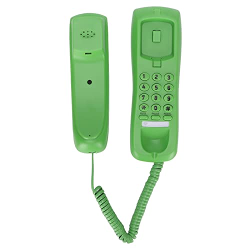 CCYLEZ Schnurgebundenes Wandtelefon, Schnurgebundenes Tischtelefon, Festnetztelefon， Hoteltelefon, mit Stummschaltungs- und Wahlwiederholungsfunktion, Plug and Play, für Büro, Zuhause und Hotel(Grün) von CCYLEZ