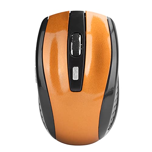 CCYLEZ Tragbare Kabellose Maus, 1600 DPI 2,4 G Leise Maus, Ergonomische Optische Schnurlose Mäuse, für Laptop PC Gaming Büro Reisen (Orange) von CCYLEZ