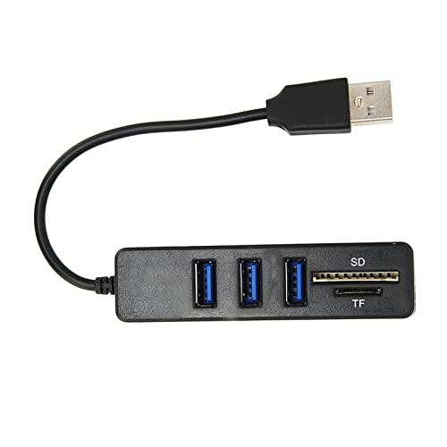 CCYLEZ USB2.0-Hub, USB-Splitter-Unterstützung, Speicherkarte, Plug-and-Play-Speicherkartenleser, Hochgeschwindigkeitsübertragung, Multiport-Hub, Einfacher Zugriff(Schwarz) von CCYLEZ