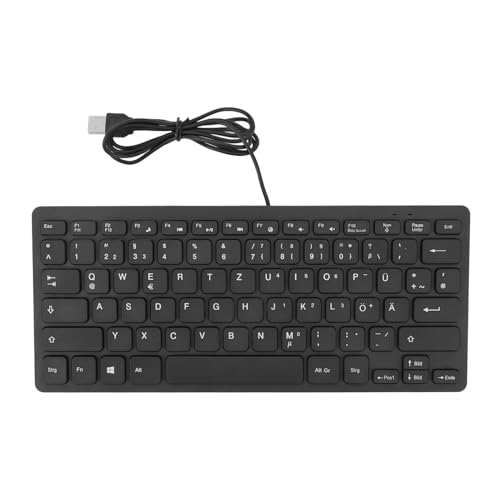 CCYLEZ Ultradünne Tastatur mit 78 Tasten, USB-Kabel, Kompakte Tastatur für Zweisprachige Englische Benutzer, Leise und Kompakte Tastatur, (Deutsches QWETZ-Layout) von CCYLEZ