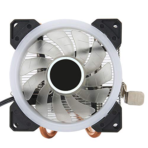 CPU Lüfter, 12V 2.5 W 3Pin Anschluss PC Wasserkühllung CPU Kühler mit 2 Heatpipes, Messing und Aluminium Gehäuselüfter für AMD 775/1150/1151/1155/1156/1366(Mehrfarbig) von CCYLEZ