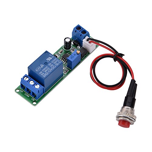 Ccylez Zeitrelais 12v,DC 12V Einstellbare Timer Verzögerung Ausschalten des Moduls Zeitrelais Zeitschalter 1~10 Sek. Pumpenschwimmer Reverse Input Schutz mit einem Auslösetastenschalter von CCYLEZ