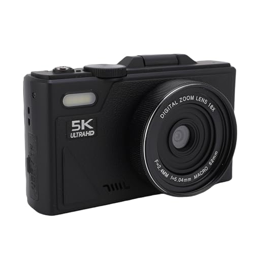 Digitalkamera 5K UHD 75MP, Autofokus -Reisekamera 18x Digital Zoom mit WLAN, 3 Zoll Filp -Bildschirm, 1150 MAh Wieder auf Dem Weg Zum Reisen, Campen, Wandern, Sport Wieder (32G) von CCYLEZ