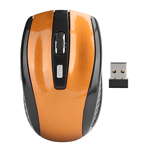 Drahtlose Maus, Einstellbare 6 Tasten USB Ergonomie Maus, Vierwegemäuse, Maus für Laptop/PC Computer/E Sport Spiele/Büro, Spielzubehör DPI(Orange) von CCYLEZ