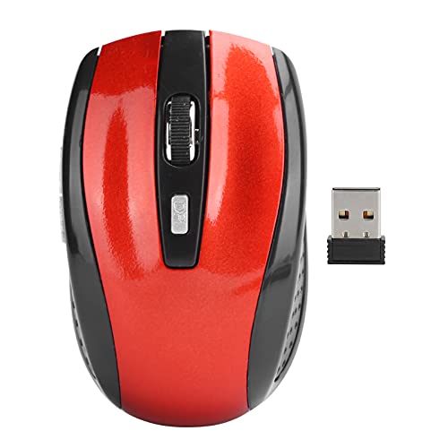 Drahtlose Maus, Einstellbare 6 Tasten USB Ergonomie Maus, Vierwegemäuse, Maus für Laptop/PC Computer/E Sport Spiele/Büro, Spielzubehör DPI(rot) von CCYLEZ