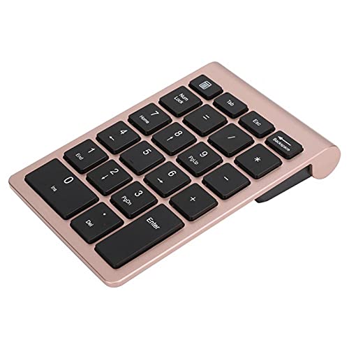 Drahtlose Zifferntastatur, 22 Tasten Tastatur mit Empfänger, 2,4 G USB Ergonomische Digitaltastatur für Windows 10/8/7/Vista/XP und Android Smart TV(Roségold) von CCYLEZ