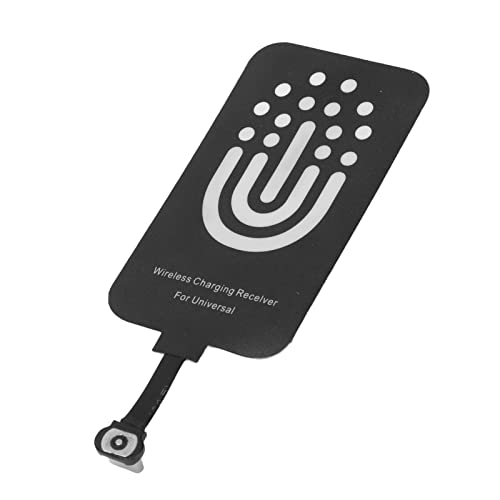 Drahtloser Ladeadapter für Mobiltelefone, Eingebauter MCU Typ C Wireless Charger Patch Adapter Empfänger mit Magnetischer Ladeleitung, Kompatibel mit Allen Typ C Schnittstellengeräten(Schwarz 10W) von CCYLEZ