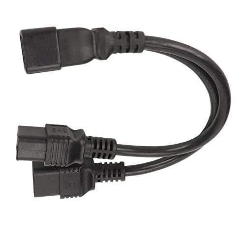 Dual IEC320 C19 Buchse auf IEC320 C20 Stecker Netzkabel 1 in 2 Out Y Splitter Adapterkabel 125-250 V Schwarz 0,32 M / 12,6 Zoll für Schreibtischlampen, Lautsprecher von CCYLEZ