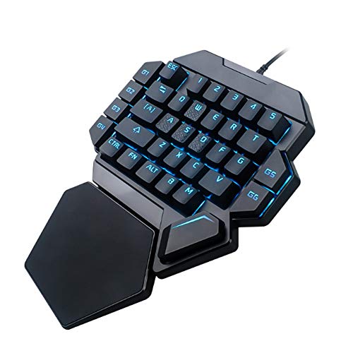 Einhandtastatur, RGB Luminous Gaming Mechanische Tastatur mit Makrodefinitionsfunktion, USB-Hintergrundbeleuchtung USB-Tastatur mit 35 Tasten für Win 2000/Win XP/Vista/Win7/Win8/WIN10 von CCYLEZ