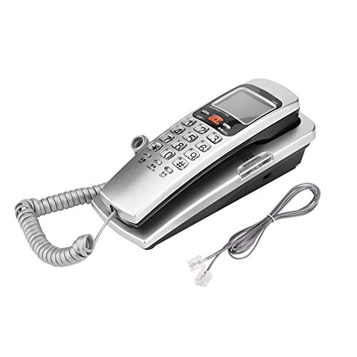 FSK/DTMF schnurgebundenes Telefon, Anrufer-ID Telefon schnurgebundener Telefonschalter Festnetz-Modalerweiterungstelefon für zu Hause(Silber) von CCYLEZ