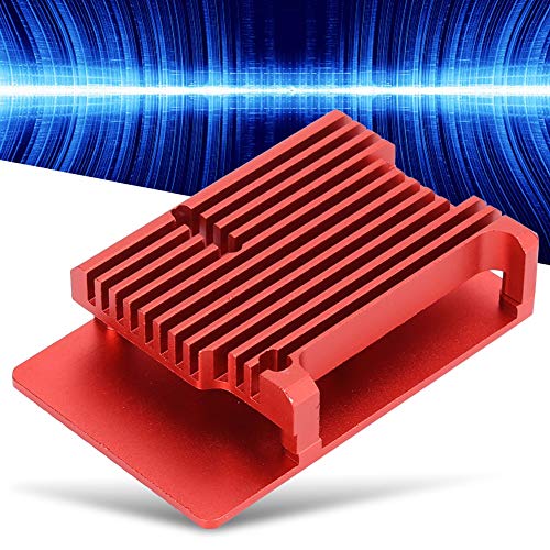 Für Raspberry Pi 4 B + Gehäuse Schutzbox CNC Aluminiumlegierung Gehäuseabdeckung Rotes Gehäuse, Gute Wärmeableitung Aluminiumlegierungsschale für Himbeer Pi 4 B + Gehäuse von CCYLEZ