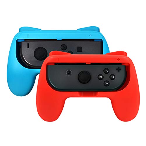 Game Controller Schutzhülle, Games Grips Ergonomische Spiele Griff Antiwear Controller Schutzhülle für Switch Joy-Con, Präzise Passform, ABS Material(Red+Blue) von CCYLEZ