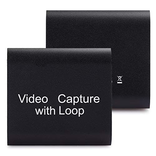HDMI-Videoaufnahmekarte, Audio-Videoaufnahmekarte, tragbarer HDMI USB3.0 4K 1080P-Videokonverter für Live-Übertragungen, Videoaufzeichnung, Spiel(Schwarz) von CCYLEZ