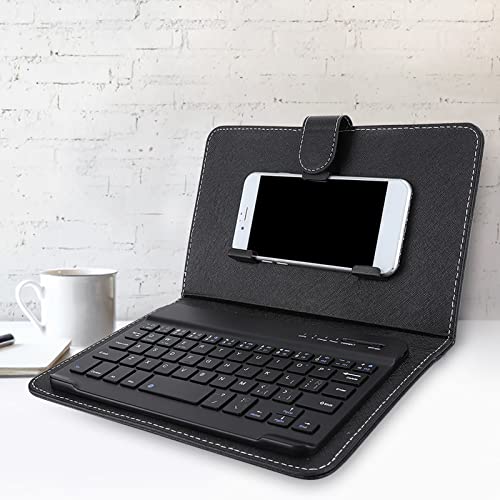 Handy Tastaturhülle, tragbare Bluetooth Tastatur, ultraschlanke, kabellose Lederschutzhülle Keyboard für Android/IOS-Telefone mit Bluetooth (4,5-6,8 Zoll oder 6-9,5 von CCYLEZ