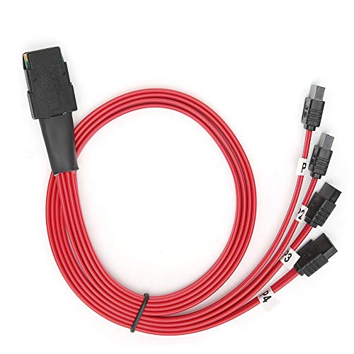 Internes -Breakout-Kabel, H0203 SAS 36P SFF-8087 bis 4SATA-Kabel 0,5 m rot von CCYLEZ